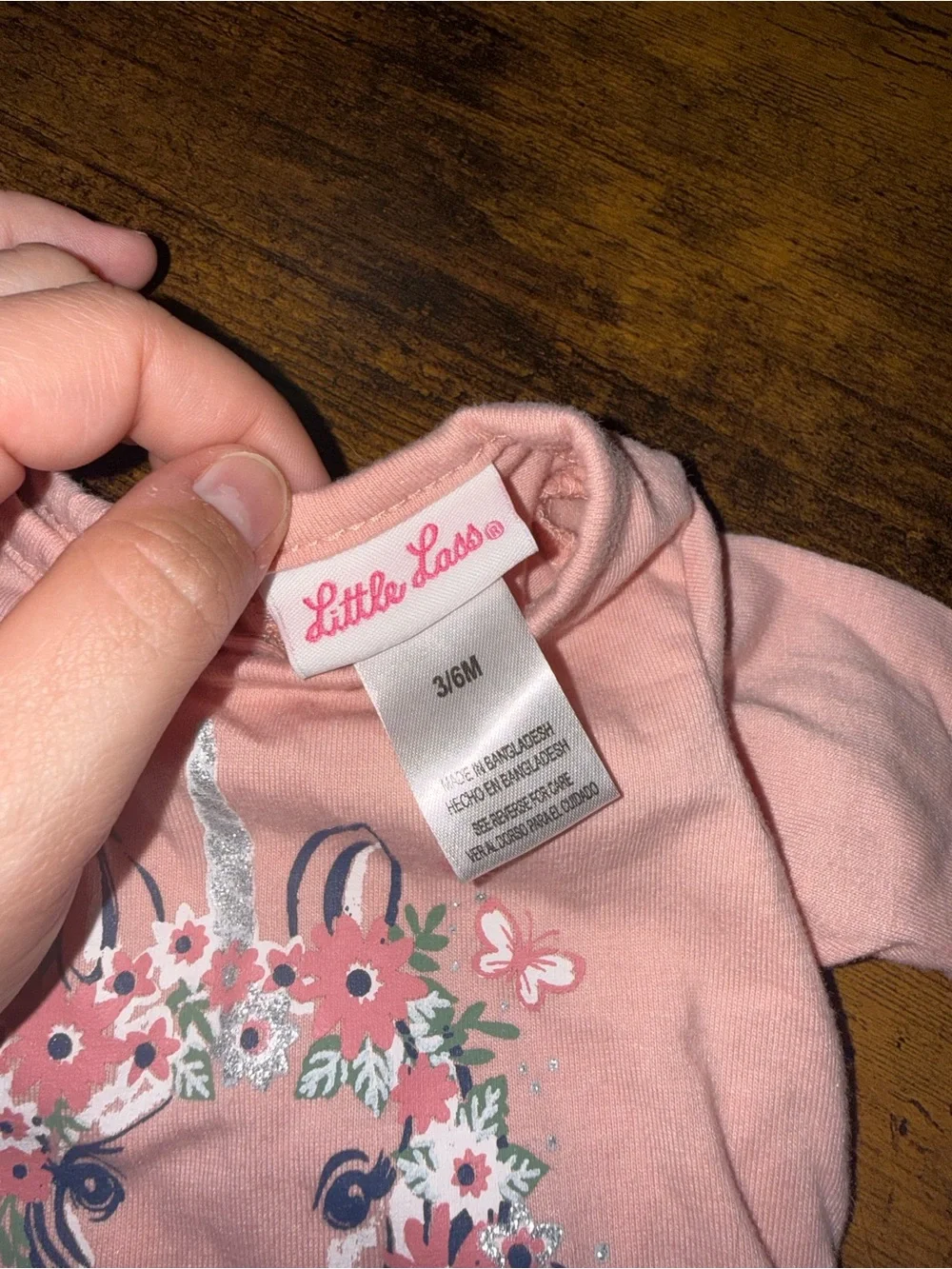 Pink Floral Unicorn Long-Sleeve and onesie, pink, long sleeves